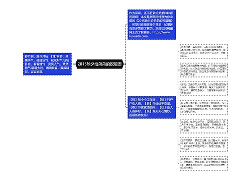 2015除夕给弟弟的祝福语思维导图