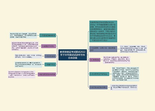 教师资格证考试面试2022年下半年面试试讲环节失分点总结