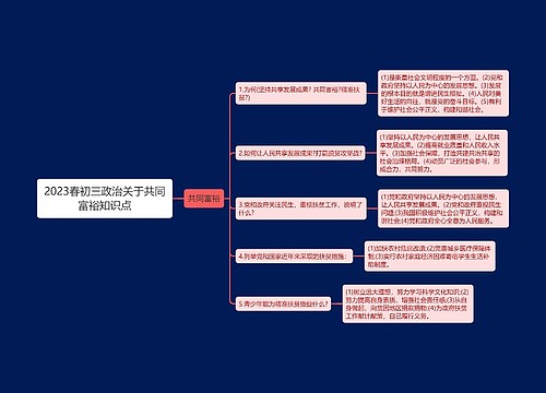 2023春初三政治关于共同富裕知识点