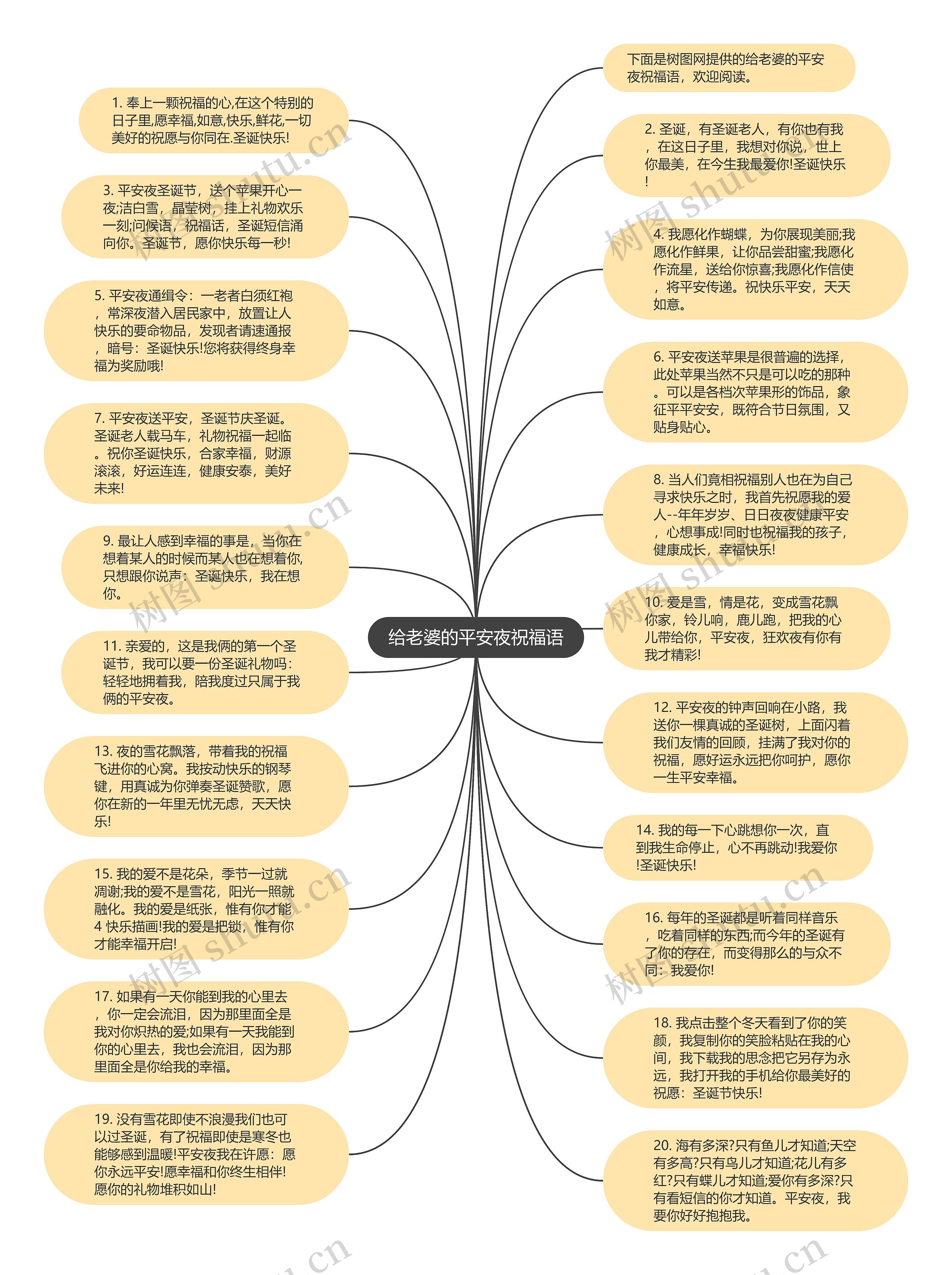 给老婆的平安夜祝福语思维导图