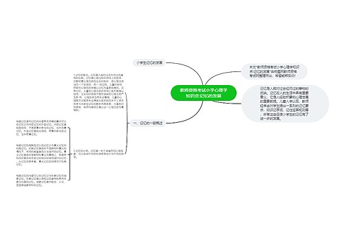 教师资格考试小学心理学知识点:记忆的发展