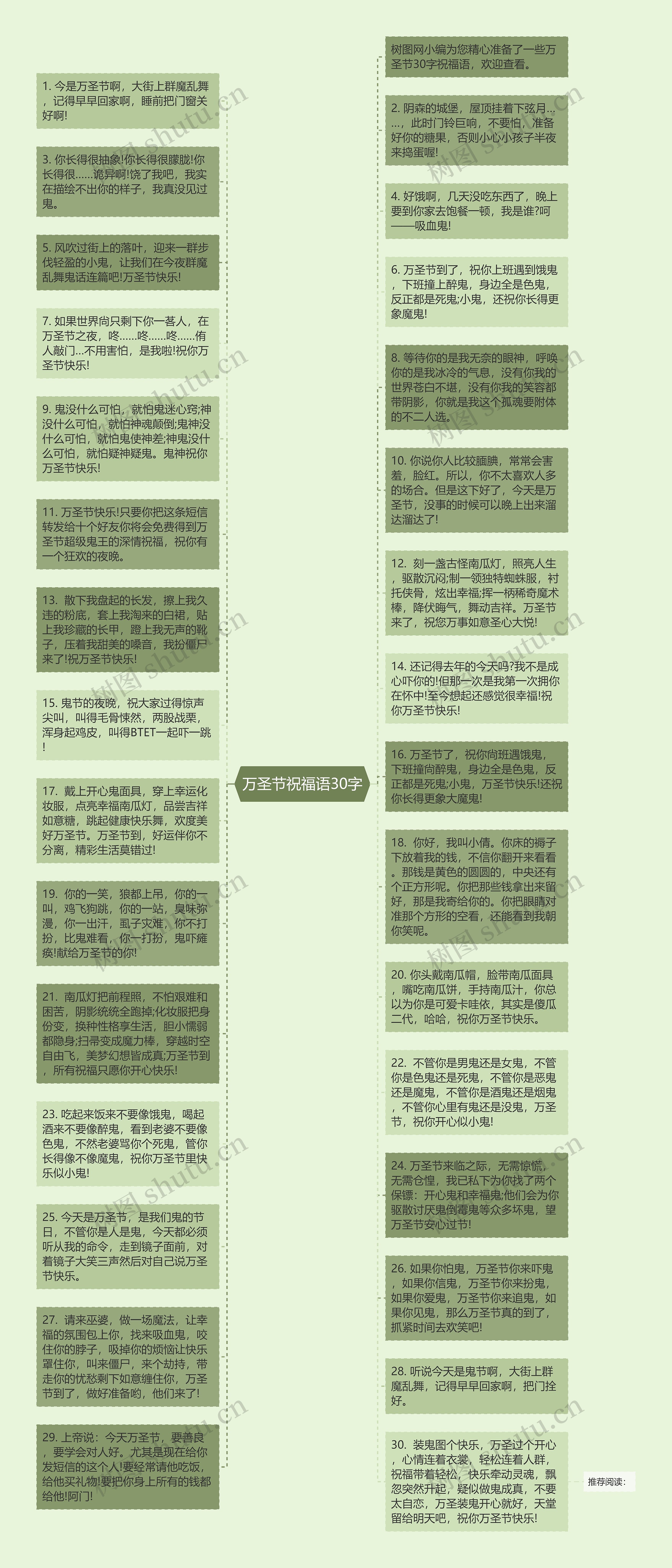 万圣节祝福语30字