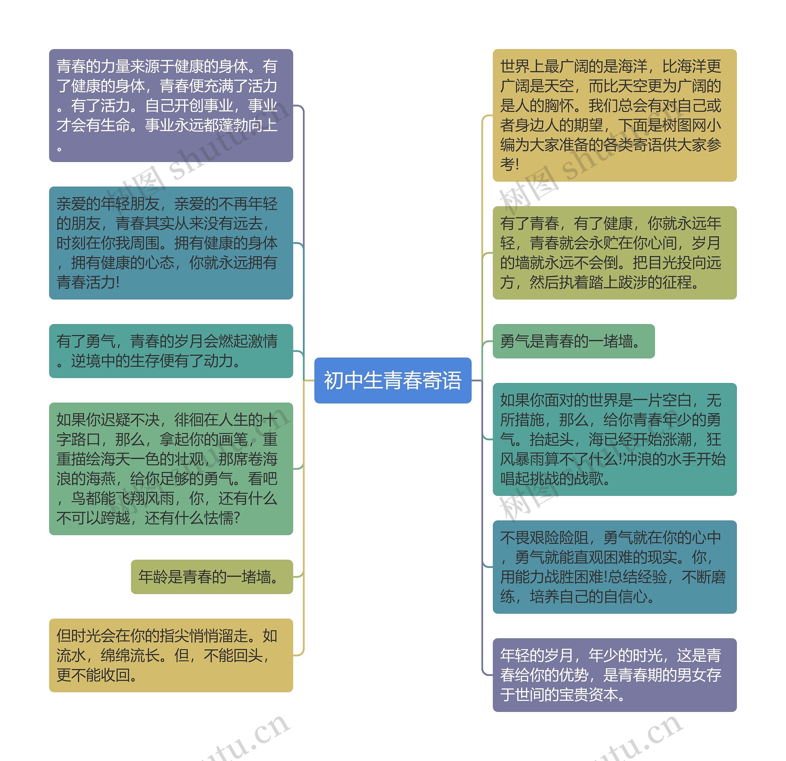 初中生青春寄语思维导图