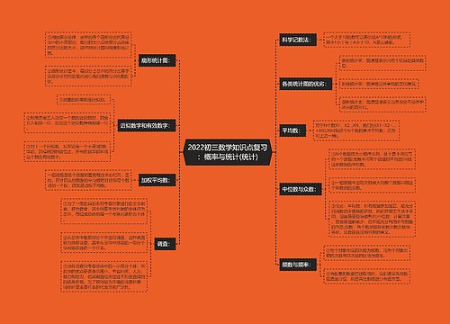 2022初三数学知识点复习：概率与统计(统计)