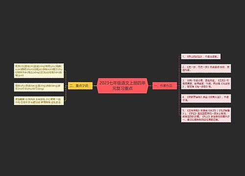 2023七年级语文上册四单元复习重点