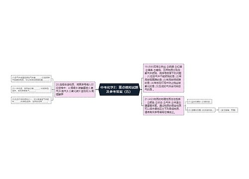 中考化学2：重点模拟试题及参考答案（五）