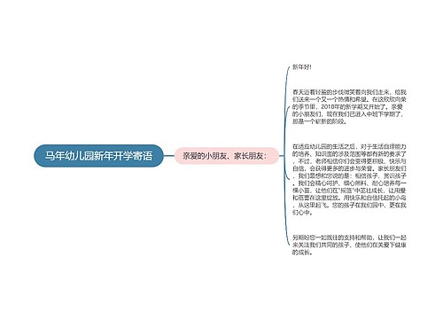 马年幼儿园新年开学寄语