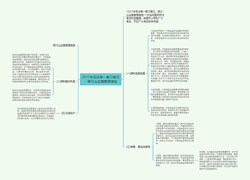 2017年司法卷一复习笔记：银行业监督管理措施