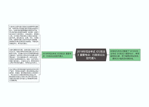 2018年司法考试《行政法》重要考点：行政诉讼法定代理人