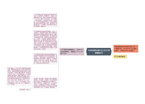 中考英语总复习之五个W答题技巧