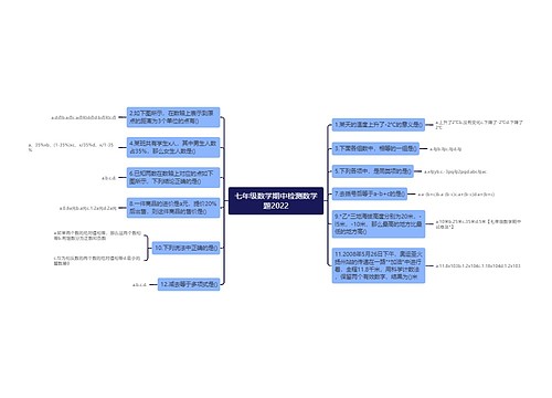 七年级数学期中检测数学题2022