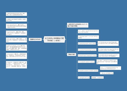 初三英语上学期精选习题附答案（人教版）