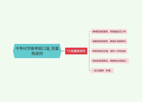 中考化学备考顺口溜_容量瓶使用