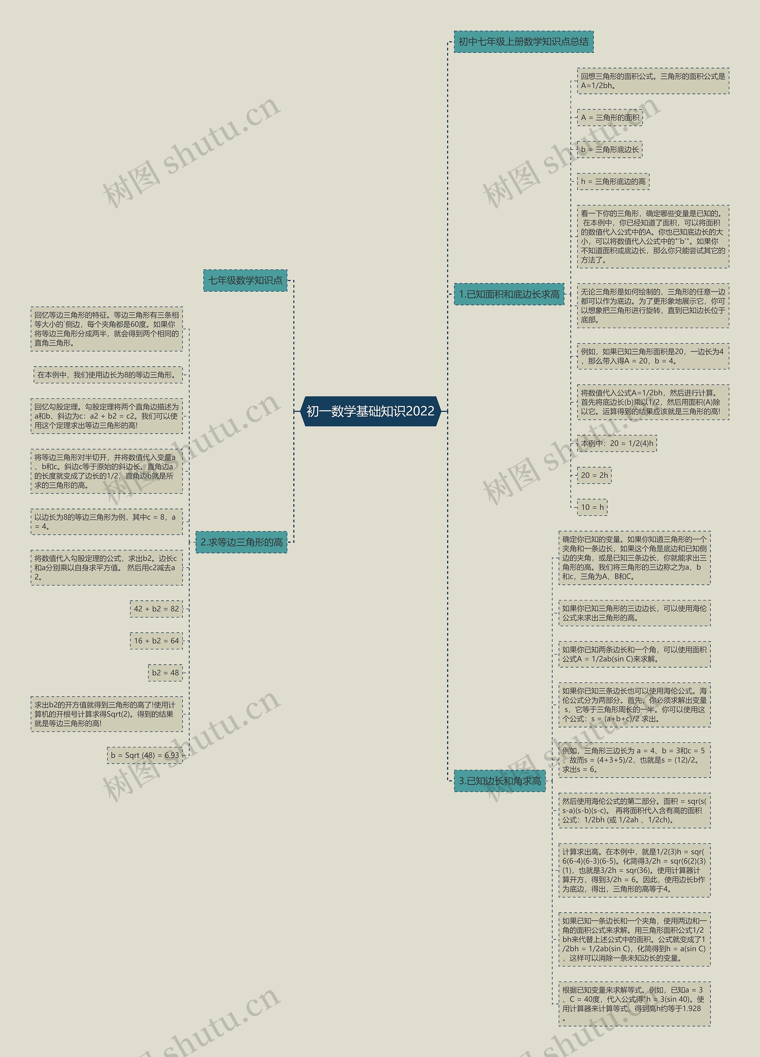初一数学基础知识2022思维导图
