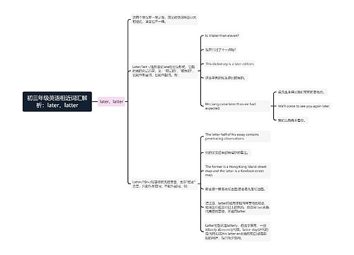 初三年级英语相近词汇解析：later，latter