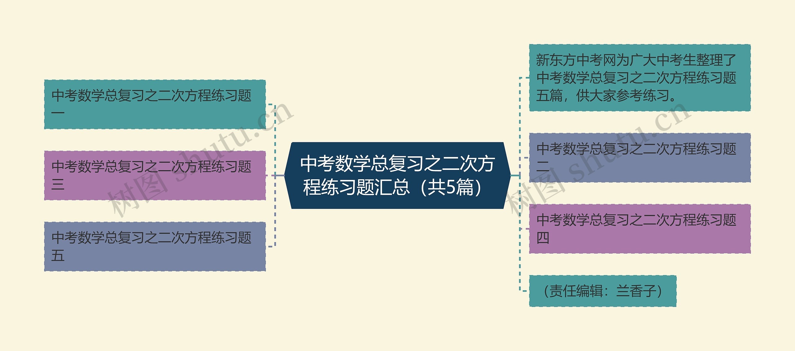 中考数学总复习之二次方程练习题汇总（共5篇）思维导图