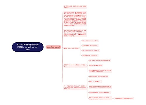 2023中学寒假英语相似词汇辨析：as well as，as well