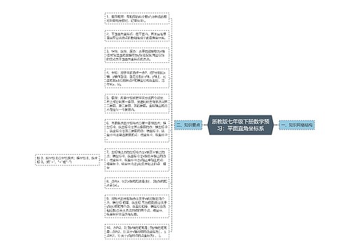 浙教版七年级下册数学预习：平面直角坐标系