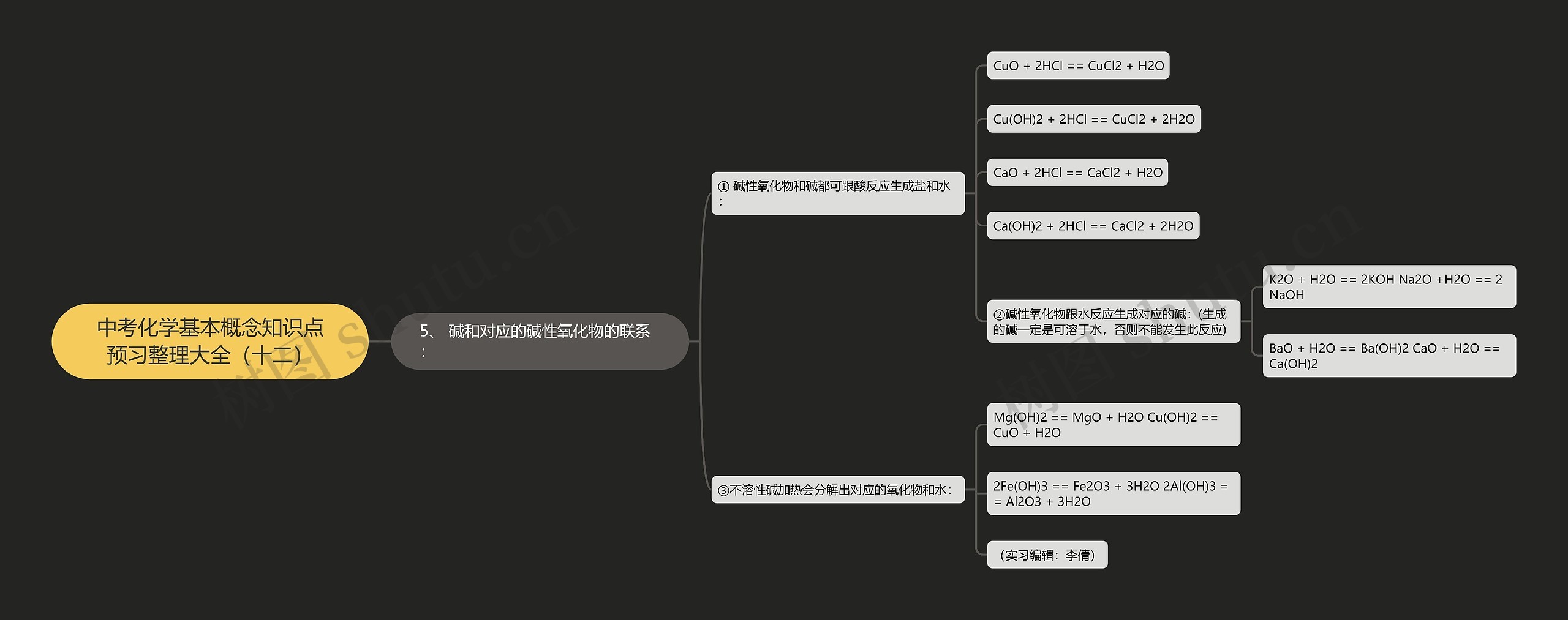 中考化学基本概念知识点预习整理大全（十二）思维导图