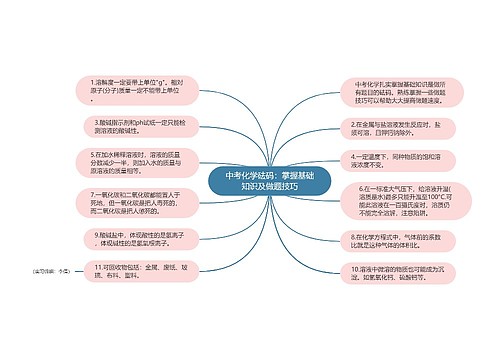 中考化学砝码：掌握基础知识及做题技巧