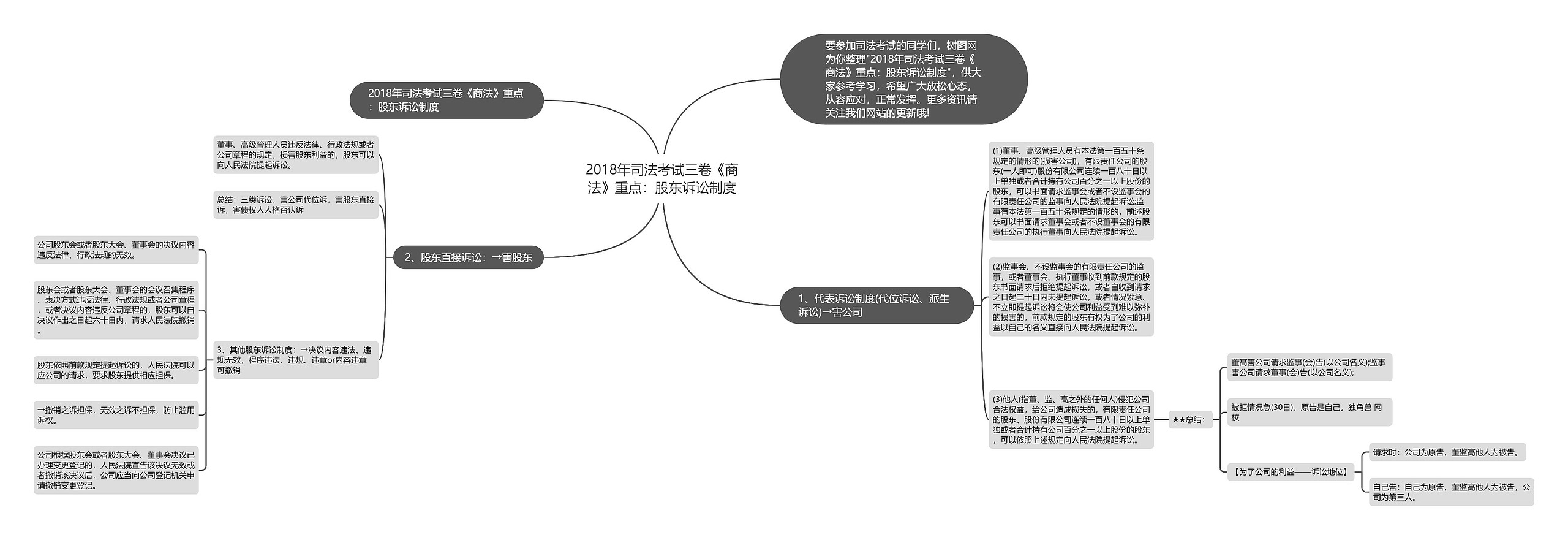 2018年司法考试三卷《商法》重点：股东诉讼制度