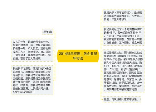 2014新年寄语：各企业新年寄语