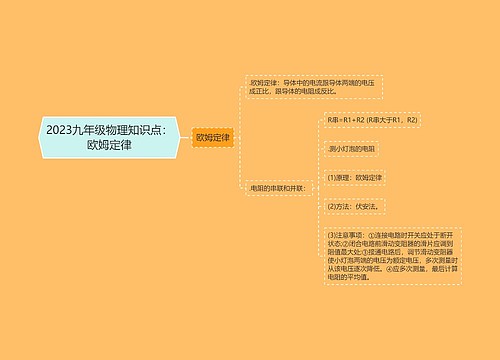 2023九年级物理知识点：欧姆定律
