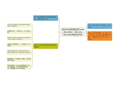 2023九年级英语词汇one… the other，the one… the other用法与不同