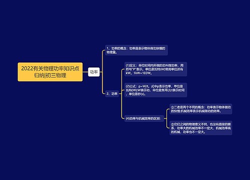 2022有关物理功率知识点归纳|初三物理