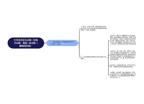 中考历史知识点第一册复习攻略：秦朝--南北朝（精确到页数）