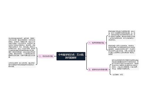 中考数学知识点:三大陷阱问题解析 中考数学知识点:三大陷阱问题解析