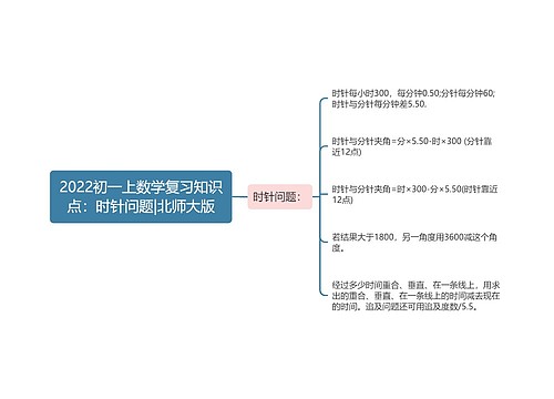 2022初一上数学复习知识点：时针问题|北师大版