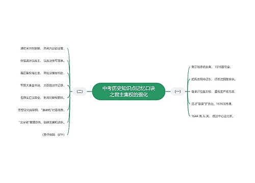 中考历史知识点记忆口诀之君主集权的强化