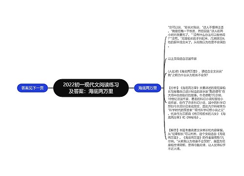 2022初一现代文阅读练习及答案：海底两万里