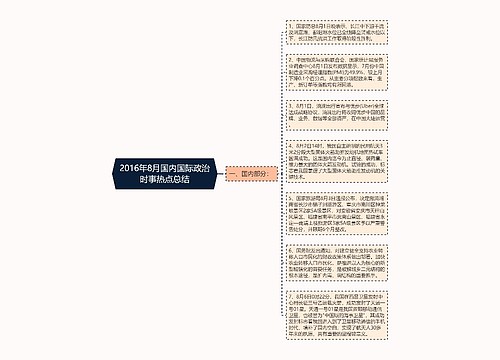 2016年8月国内国际政治时事热点总结