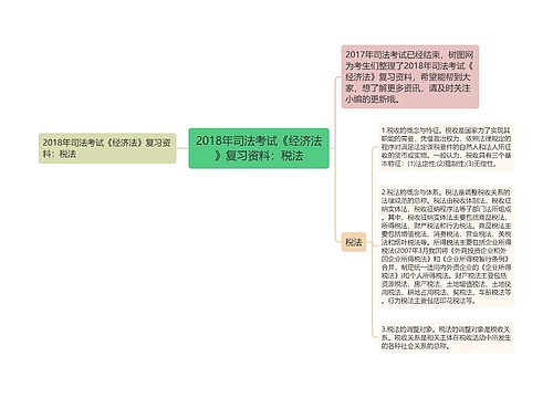 2018年司法考试《经济法》复习资料：税法