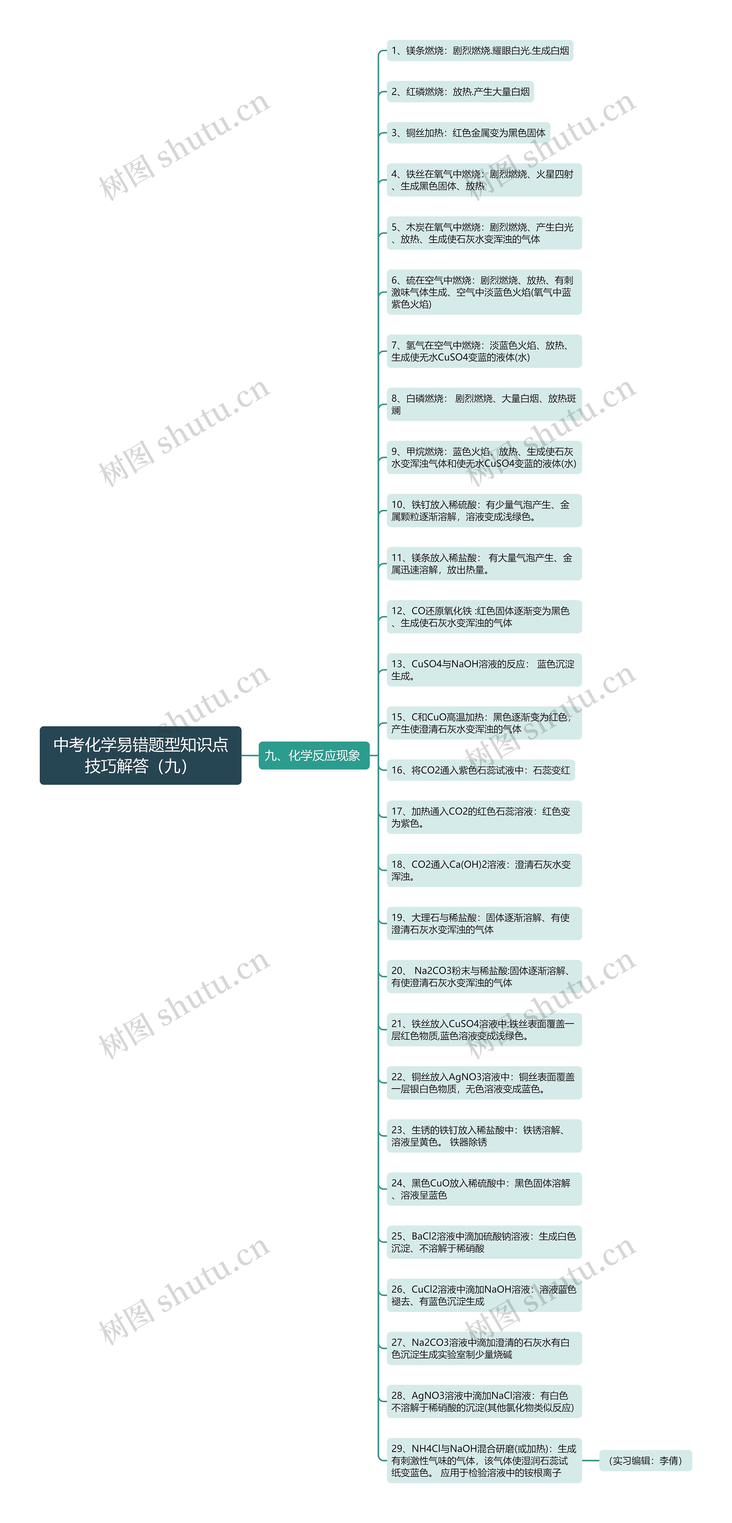 中考化学易错题型知识点技巧解答（九）思维导图