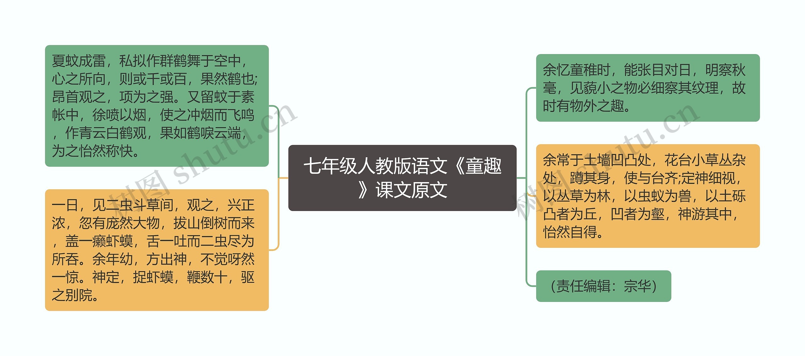 七年级人教版语文《童趣》课文原文思维导图