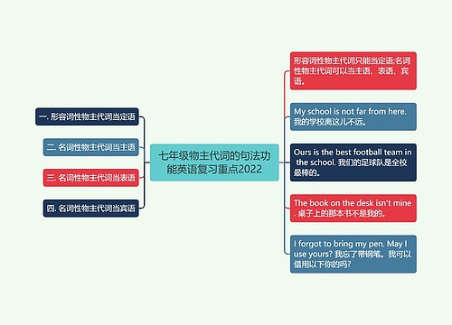 七年级物主代词的句法功能英语复习重点2022