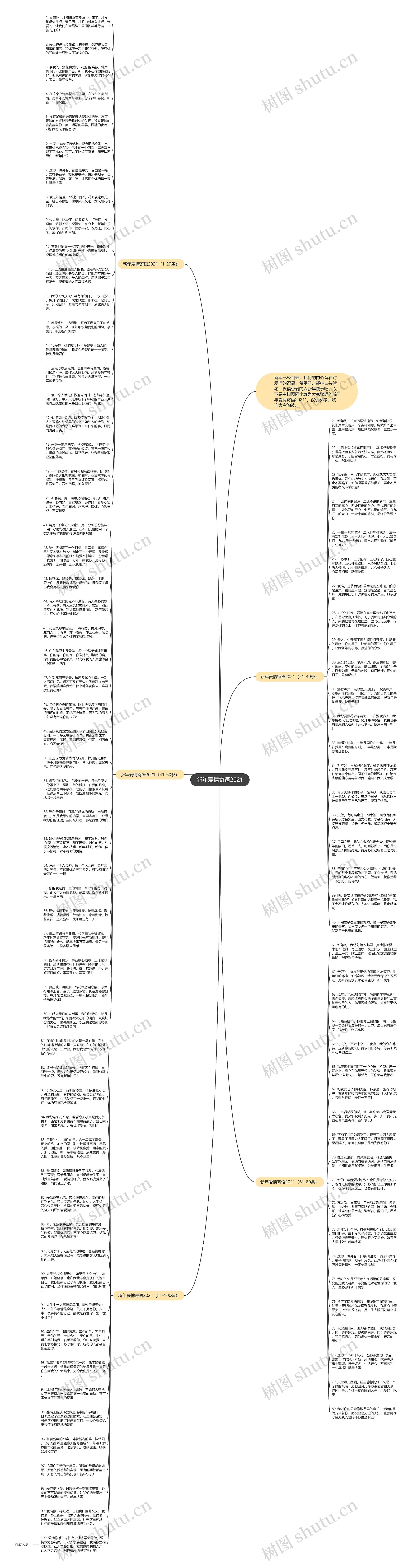 新年爱情寄语2021思维导图