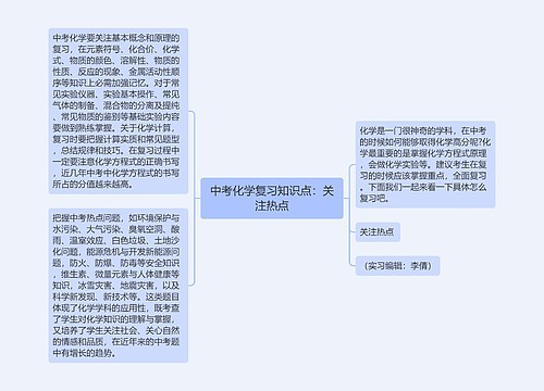 中考化学复习知识点：关注热点