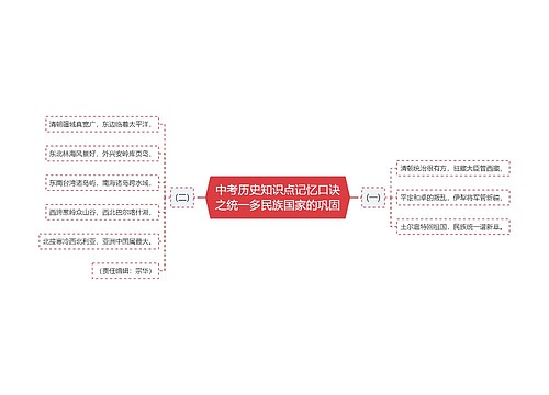 中考历史知识点记忆口诀之统一多民族国家的巩固