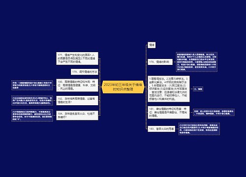 2023年初三年级关于情绪的知识点整理