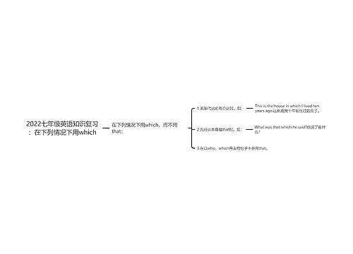 2022七年级英语知识复习：在下列情况下用which