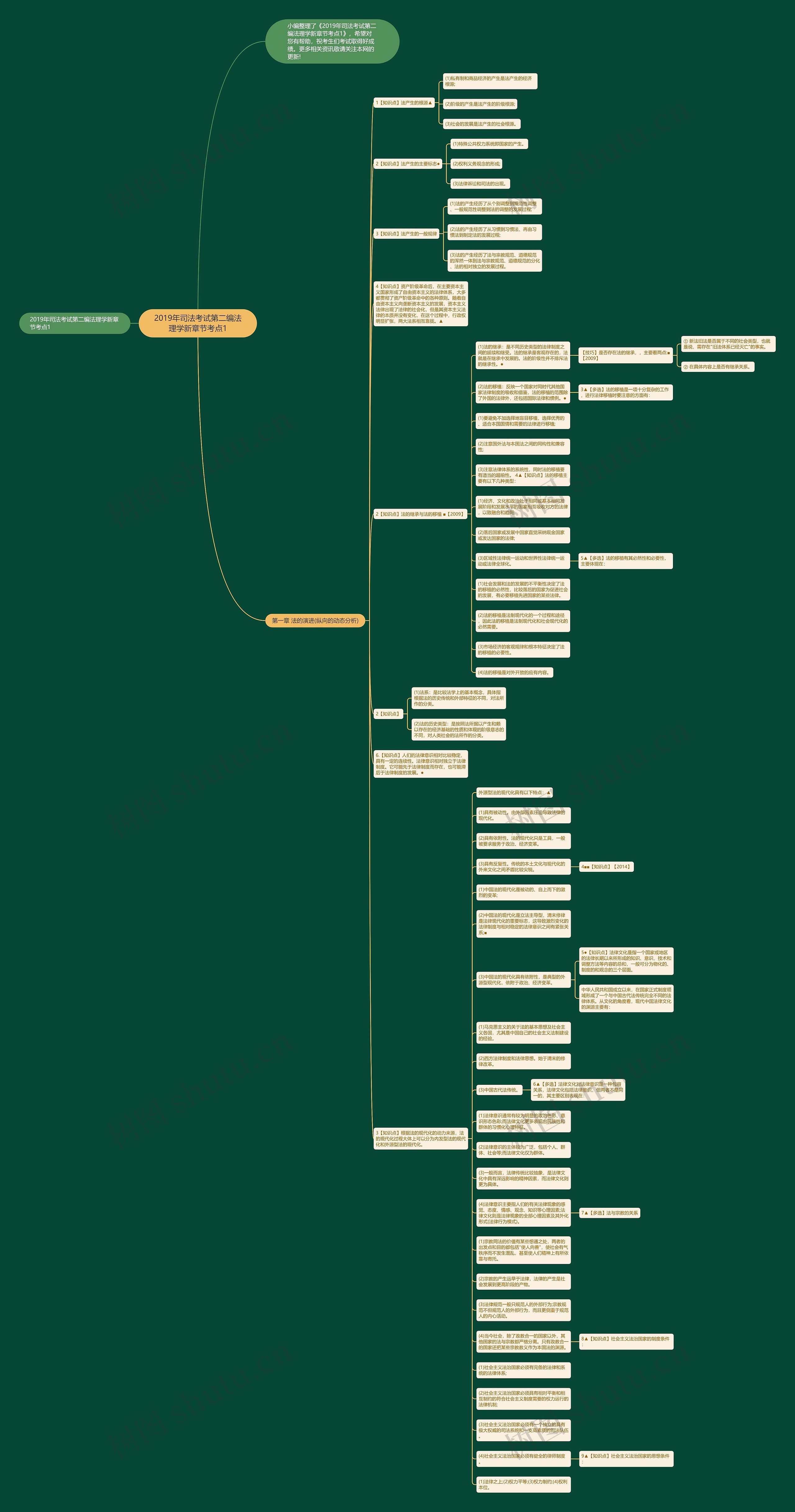 2019年司法考试第二编法理学新章节考点1思维导图