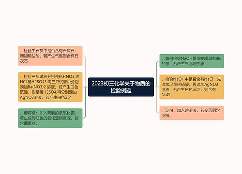 2023初三化学关于物质的检验例题