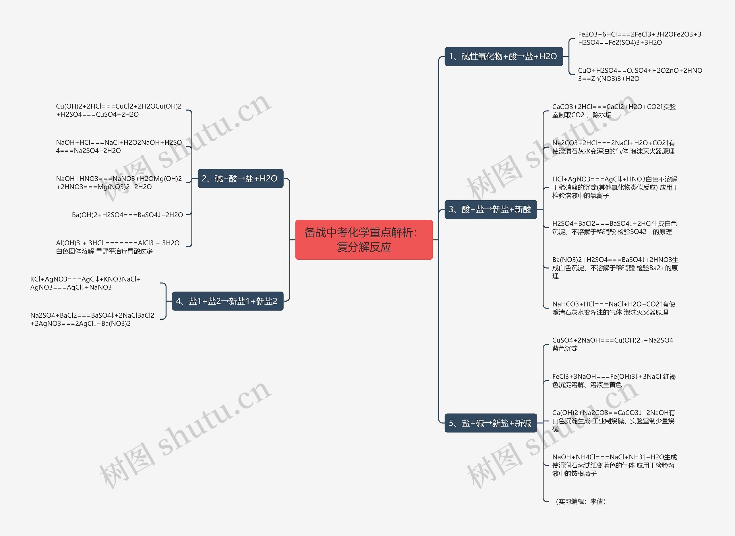 备战中考化学重点解析：复分解反应思维导图