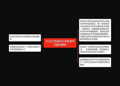 2020江苏徐州中考英语作文题目解析