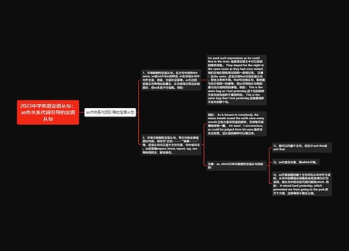 2023中学英语定语从句：as作关系代词引导的定语从句