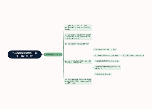 九年级化学复习提纲：第十一单元 盐 化肥